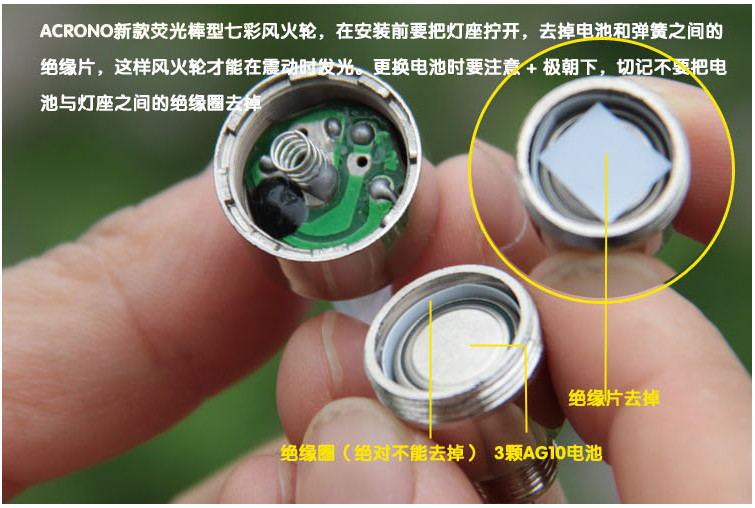 Lumière vélo ACRONO - feux de Valve - Ref 2398349 Image 13