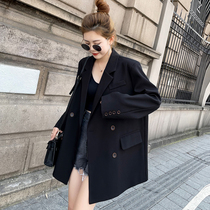 Inlen Wind Black Superior Feeling Suit Jacket Woman 2022 Spring Fall new Korean version Niche Casual Fried Street West Suit