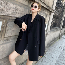Black suit jacket female advanced sensation Inn Wind 2022 Spring Fall new Korean version Niche Casual Fried Street West Suit