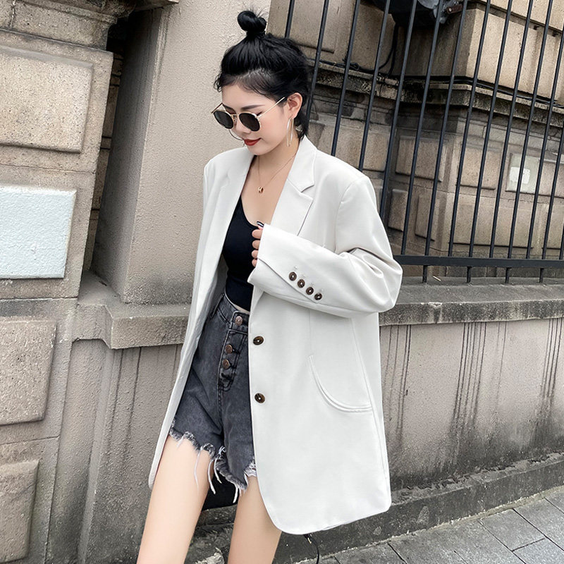 Superior Sense Temperament Rice White Suit Jacket Woman 2022 Chunqiu New Korean version Leisure loose Little Subsuit