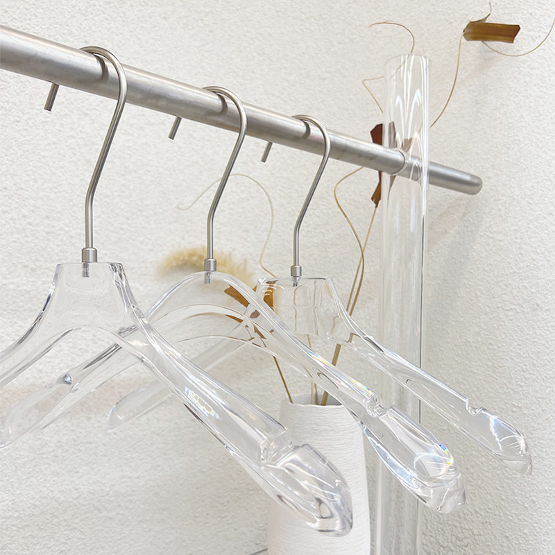 Clothing store acrylic hanger high-grade wedding dress special anti-slip no-trace clothes hanging women's transparent crystal clothes pants clips