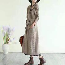 Vegetarian Booking Flagship Day Ensemble Retro Hat Sweater Sweater Jacket Woman Spring Autumn and Korean version loose in Korean version Knitted Cardigan