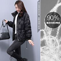 Vegetarian Dress Down Clothes womens Korean version big code 2021 Winter new foreign air white duck suede design senses jacket