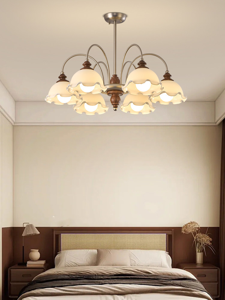 Nvc Lighting Living Room Chandelier Hall Main Light Floral Cluster Cream Style 2026 New Mid-Ancient Style French Zhongshan Lighting Fixtures