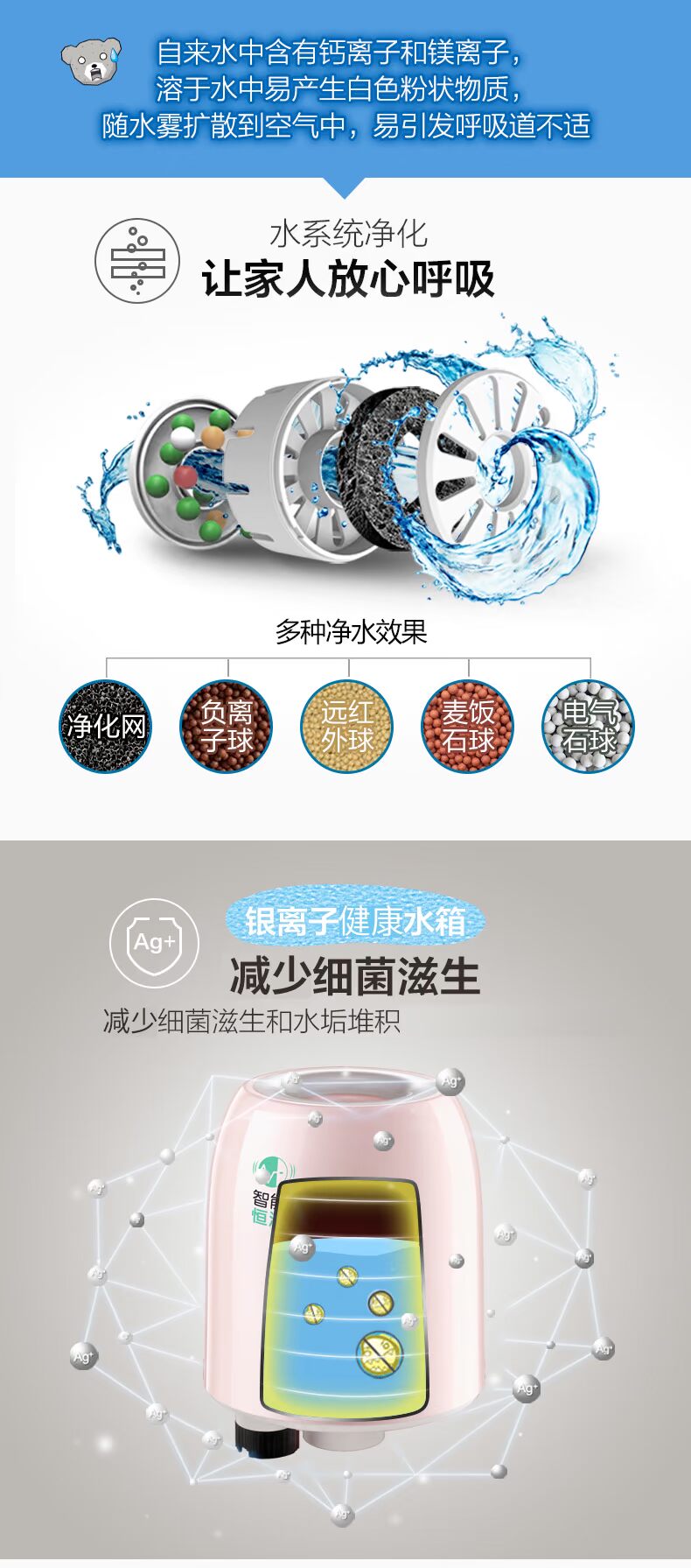 Bear Cubs JSQ-A30G3 máy tạo độ ẩm phòng ngủ gia đình văn phòng máy lạnh để bàn dễ thương sáng tạo câm - Máy giữ ẩm review máy tạo độ ẩm không khí