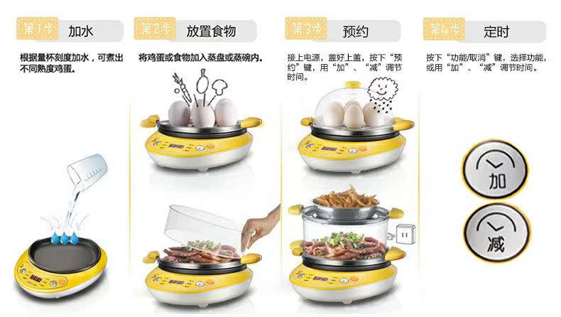 giá nồi hấp Cubs luộc trứng hấp tự động tắt đôi mini nhà inox đa chức năng ăn sáng máy chiên trứng - Nồi trứng xửng hấp inox