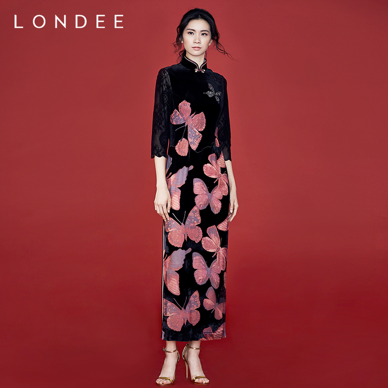 Londee/龙笛 Silk lace dress