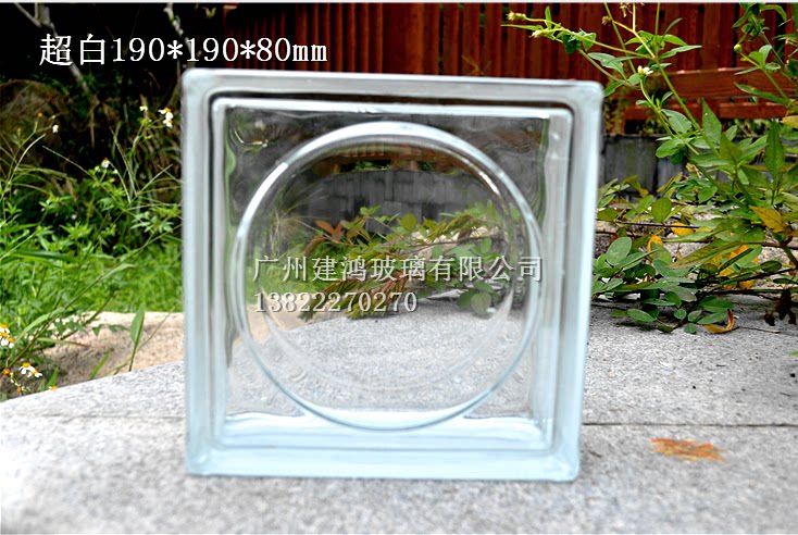 Ultra white sungrain hollow glass brick partition background wall round grain light lavish art external wall glass partition