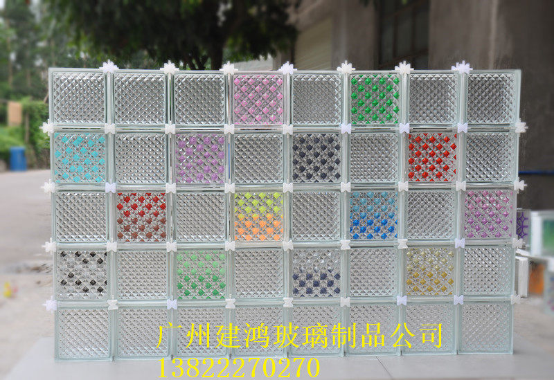 Painted Flowers Lattice Glass Brick Partition Glass Brick Make-up Room Living-room Compartment Wall Glass Brick Partition Wall