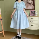 Японская кукла, платье, летняя одежда для школьников, милая длинная юбка, рукава фонарики, средней длины