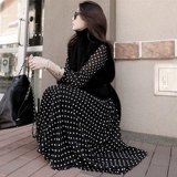 Весеннее осеннее шифоновое модное платье, лонгслив, длинная юбка, в корейском стиле, стиль бохо