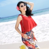 Летний короткий цветной шифоновый приятный телу жилет для отдыха, стиль бохо, оверсайз