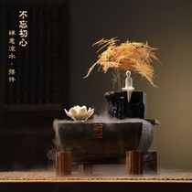 Atomized water alloy plate incense burner Zen lotus line incense sandalwood agarwood stove creative ceramics Home office ornaments