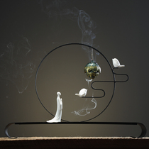 Creative Chinese style reverse flow incense burner decoration Living room office entrance Home decoration agarwood sandalwood incense stove decoration