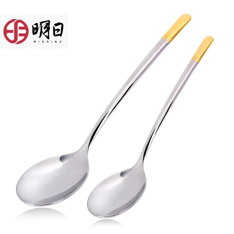 Tomorrow Silver Spoon 999 Pure Silver Long Handle Child Edible Silver Spoon Soup Spoon Tablespoon adult Home Foot Silver Tableware