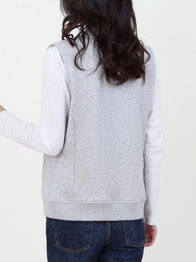 马甲女春秋季薄款加绒运动休闲无袖背心坎肩灰色拉链开衫马甲外套