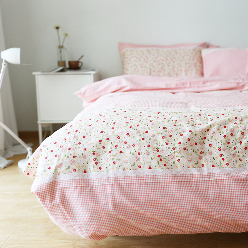 Nhật bản phong cách bông nhỏ tươi tấm duy nhất mảnh đôi quilt cover 1.2 1.5 1.8 m sinh viên ký túc xá ba hoặc bốn bộ