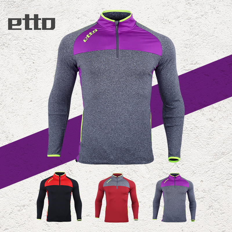 etto sports clothing long-sleeved football training stand-up collar top quick-drying male and female middle school students running spring and autumn models