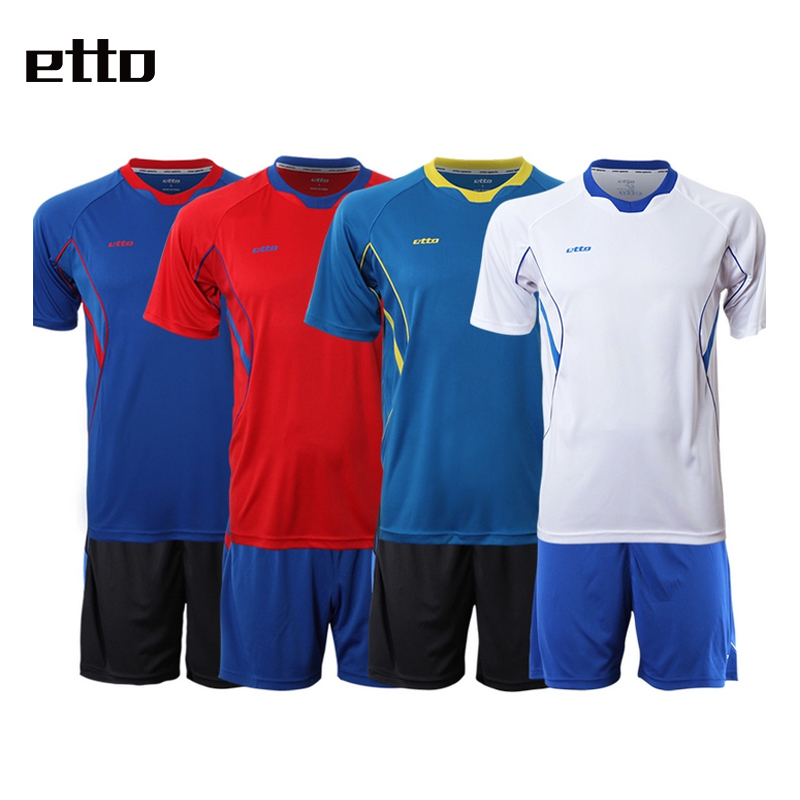 etto Short-sleeved football suit suit light cricket suit can be printed number printed adult student match training uniform