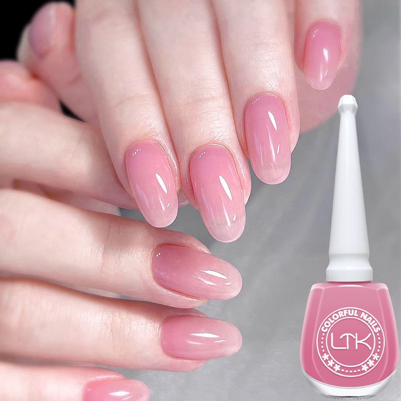Ice-Clear Nude Pink Nail Polish, No-Bake, Quick-Drying, Long-Lasting, Oil-Based Micro-Gel, Internet Celebrity Hot-Selling Nail Art Set, 2026 New Model