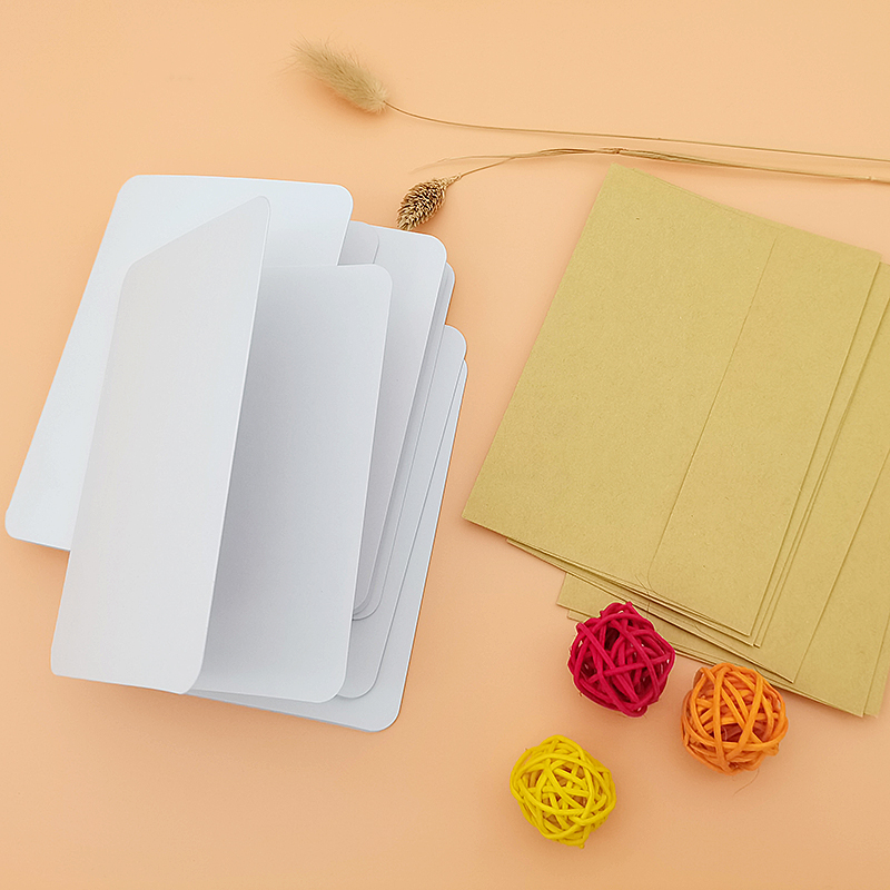 Homemade Greeting Card Diy Material Bag Handwriting Blank Card Elementary School Kids Dry Flower Embossing Bookmarking Teacher's Section Small Gift