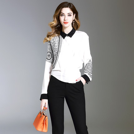 欧货潮绣花衬衫长袖2018秋装新款欧洲站女装