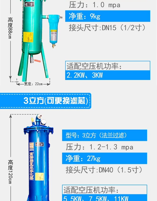 Máy nén khí tách dầu-nước máy bơm không khí bộ lọc chính xác nhỏ phun sơn loại bỏ nước bộ lọc khí nén bo loc khi bộ tách nước khí nén