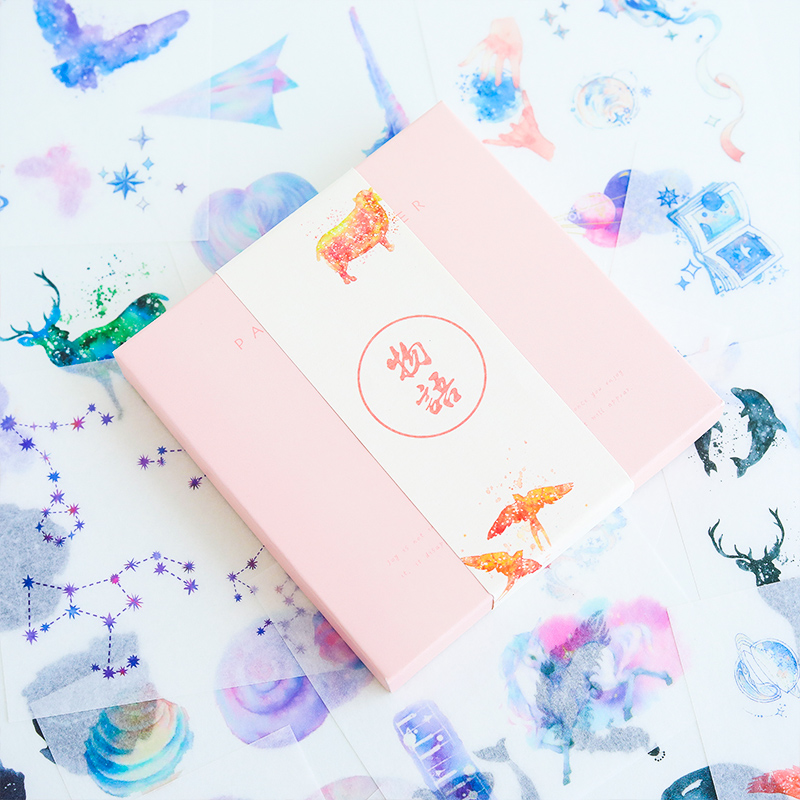 Story Of 50 Pieces Of Non Repeating / Paper Feeding TapeHand account Stickers suit Ins wind like a breath of fresh air Japanese  lovely Super cute Cartoon Girlish heart Hand account source material tool Retro character Internet celebrity 100 Zhang a set originality decorate Small pattern a copy Stationery