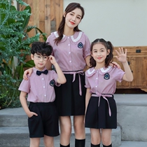 British Academy style Primary School uniforms summer pink striped class uniforms childrens graduation chorus uniforms kindergarten uniforms