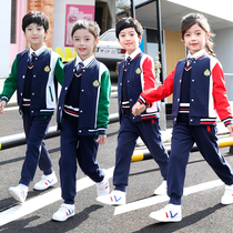 Kindergarten uniform spring and autumn baseball uniform school uniform set primary school students British college style childrens sports class uniforms