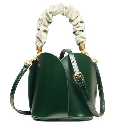 Льняная сумка, сумка через плечо, в цветочек, из натуральной кожи