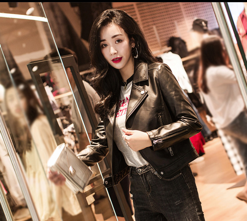 Кожаная куртка 海宁真皮皮衣女春秋2025新款春季海宁小皮衣短款绵羊皮夹克女外套 Juccy carutar
