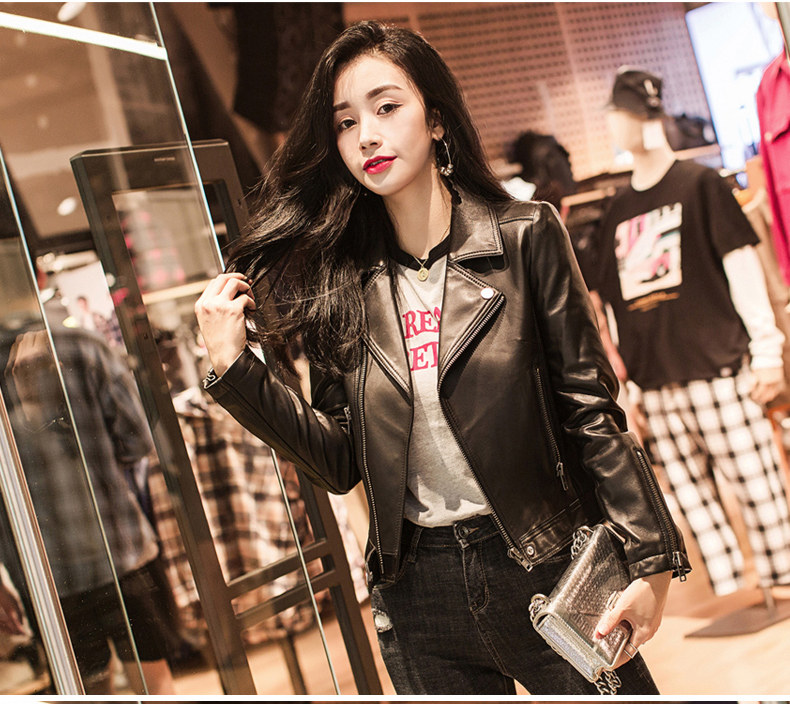 Кожаная куртка 海宁真皮皮衣女春秋2025新款春季海宁小皮衣短款绵羊皮夹克女外套 Juccy carutar