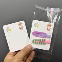 Hat girl hairpin packaging card duckbill clip cardboard diy handmade hair accessories tag card head two or three card slots