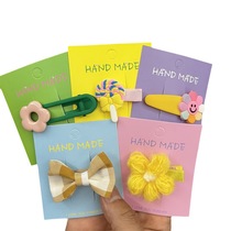 One hundred pieces of 7*8 color handmade hairpin card packaging cardboard diy hair accessories material base paper hairpin tag