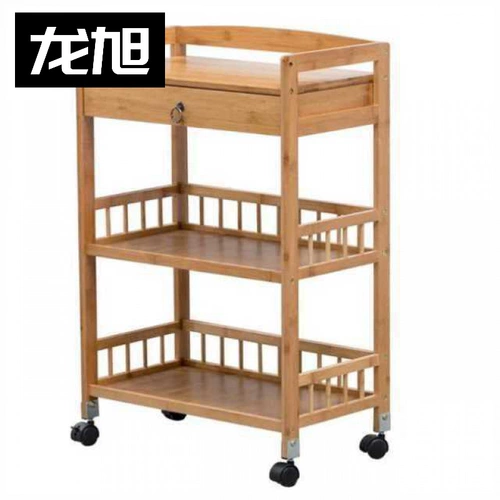 Тележка, система хранения для маникюра для стола из натурального дерева, для салонов красоты