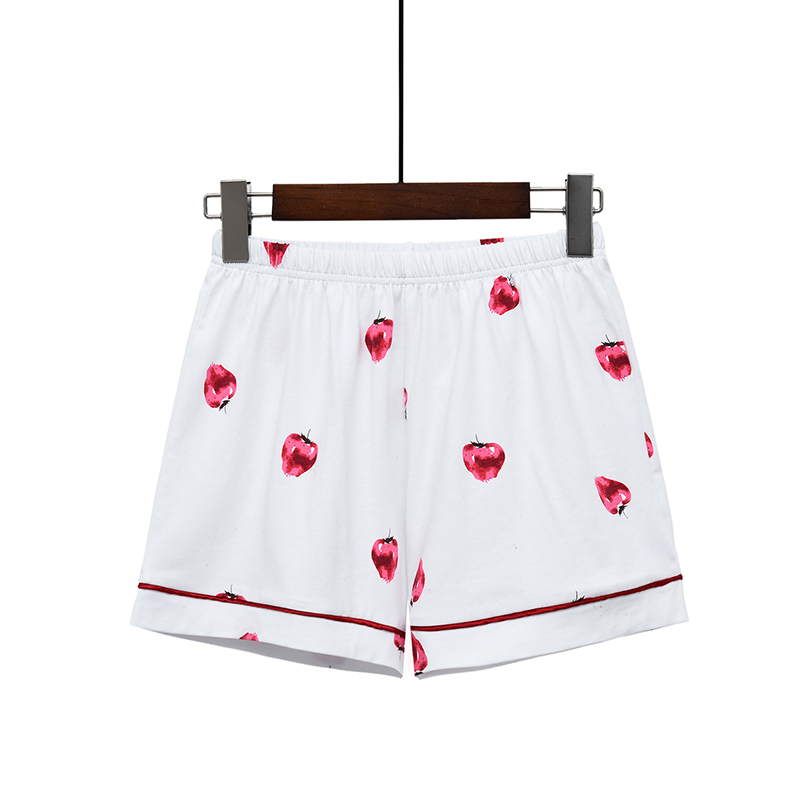 Quần short cotton 2018 nữ mùa hè nữ cotton nhà quần pyjama in hoa quả loạt quần ống rộng nữ