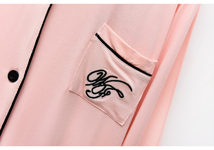 Váy ngủ nữ 2018 mùa hè dài tay áo pyjama co giãn modal nhà đầm phòng máy lạnh vay cotton