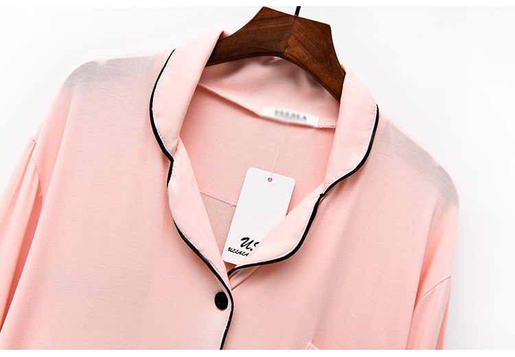 Váy ngủ nữ 2018 mùa hè dài tay áo pyjama co giãn modal nhà đầm phòng máy lạnh vay cotton