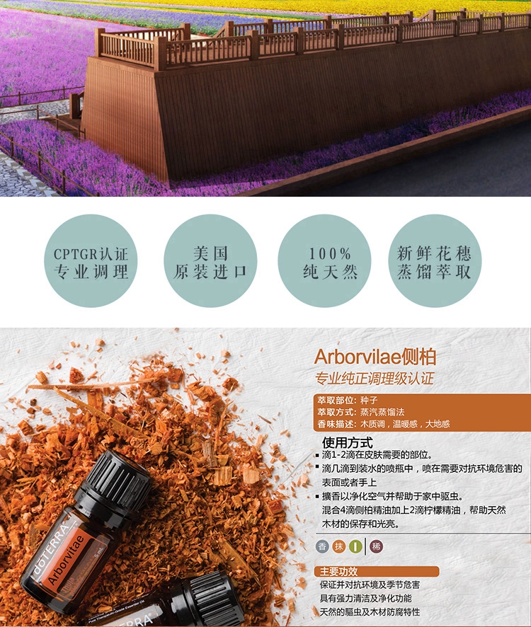 Mỹ chính hãng Dotray doTERRA arborvitae tinh dầu nhập khẩu đơn phương làm sạch không khí tẩy giun tinh dầu 5ML - Tinh dầu điều trị tinh dầu bưởi kích thích mọc tóc