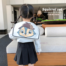 abao girls Net red suit foreign style wear children navy collar shirt baby college style pleated skirt two-piece set