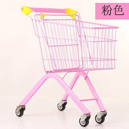 Large children's shopping cart supermarket grocery shopping small cart metal portable folding trolley 1-6 years old play house