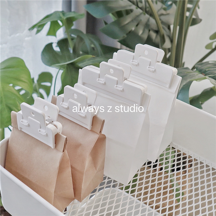 AlwaysZ snack bag clip white small seal clip plastic food bag kitchen storage large seal clip