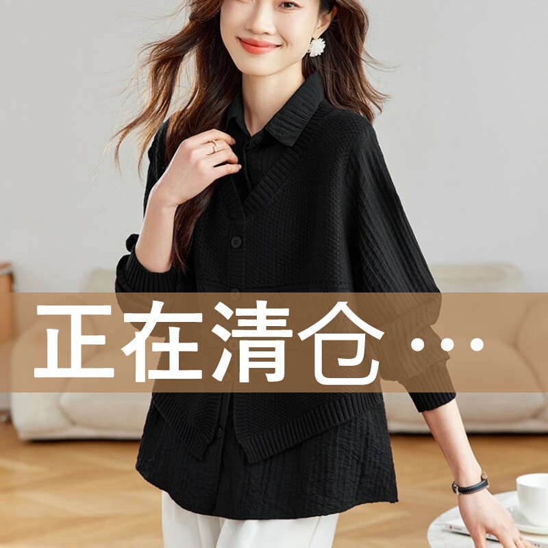 Knitted Vest and Shirt Set for Women 2025 Spring and Autumn Two-Piece Set New Design Super Stylish Unique Beautiful Top