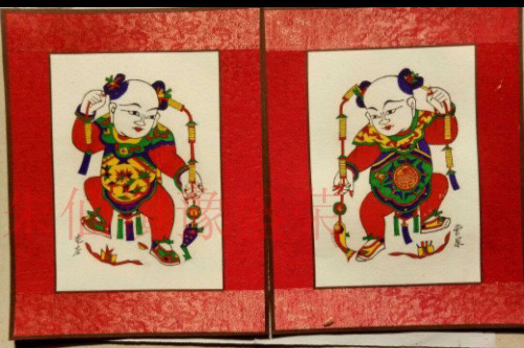 Zhu Xian Zhen Wood Woodblock Year Painting Pure Hand Production Fine Framed Sea Play Golden Toad Treasure Child Decoration Collection And Gift Giving Gift