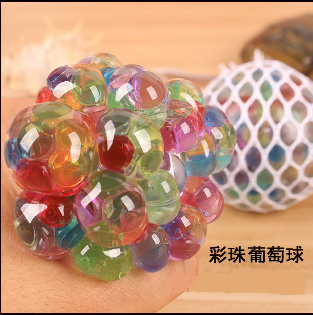 Vase pressure - reducing grapeball pinch grape ball vent crystal color ball decompression toy to leak water ball