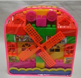 Мультяшная интеллектуальная игрушка, льняная сумка, конструктор, ранец, пластиковая упаковка, раннее развитие