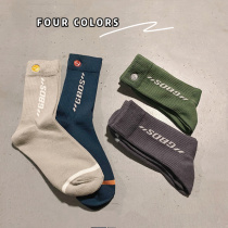 @ square less mens fall thickened midbarrel socks male and female letters printed embroidered casual long socks lovers sports socks