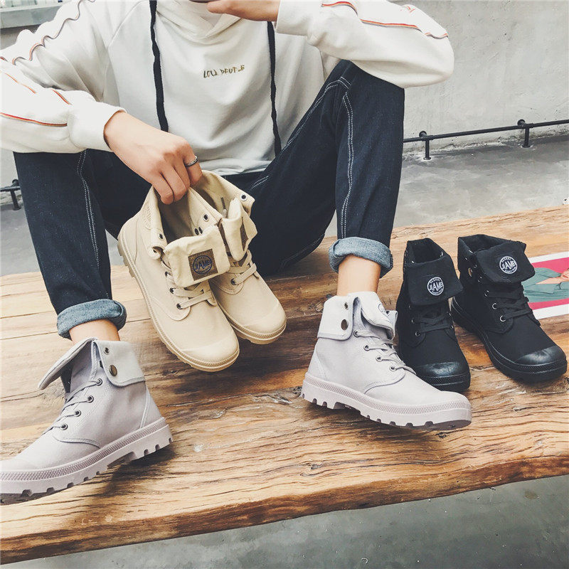 方少男装秋季马丁靴男户外防水沙漠工装鞋子潮靴子磨砂复古中高帮