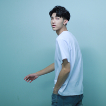  @Fangshao mens summer new solid-color cotton bottoming shirt Japanese and Korean tide round neck short-sleeved T-shirt multi-color casual half-sleeved shirt